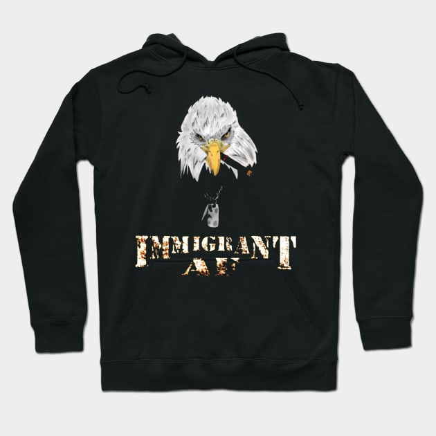 Immigrant AF Smoking Eagle Tee Hoodie by immigrantaf